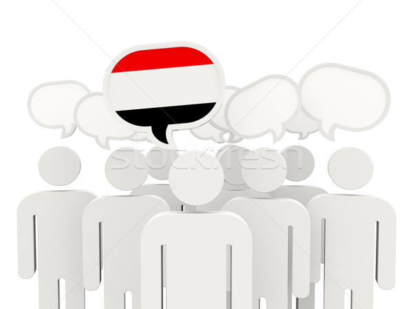 Stock fotó: Emberek · zászló · Jemen · izolált · fehér · megbeszélés