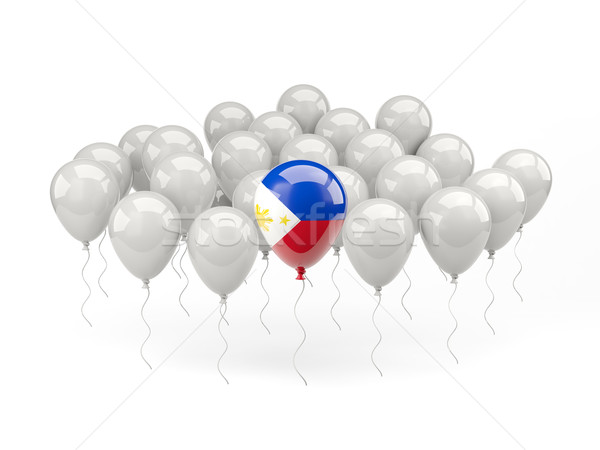 Stock fotó: Levegő · léggömbök · zászló · Fülöp-szigetek · izolált · fehér
