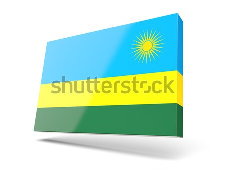 Banderą etykiety Rwanda odizolowany biały świat Zdjęcia stock © MikhailMishchenko