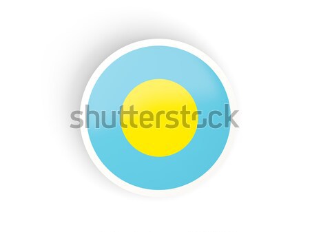 Foto stock: ícone · bandeira · Palau · isolado · branco · viajar