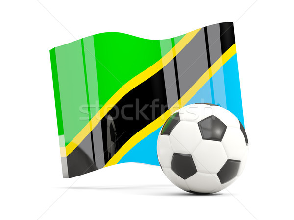 Football with waving flag of tanzania isolated on white Stock photo © MikhailMishchenko