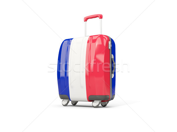 Stock photo: Luggage with flag of france. Suitcase isolated on white