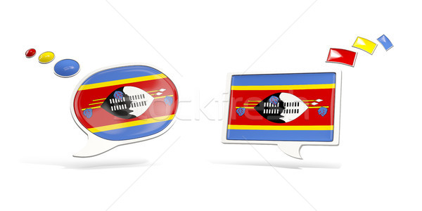 Dwa chat ikona banderą Suazi placu Zdjęcia stock © MikhailMishchenko