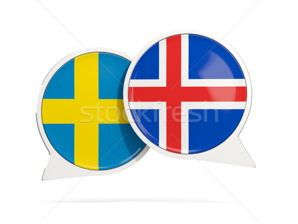 Chat bubbles of Sweden and Iceland isolated on white Stock photo © MikhailMishchenko