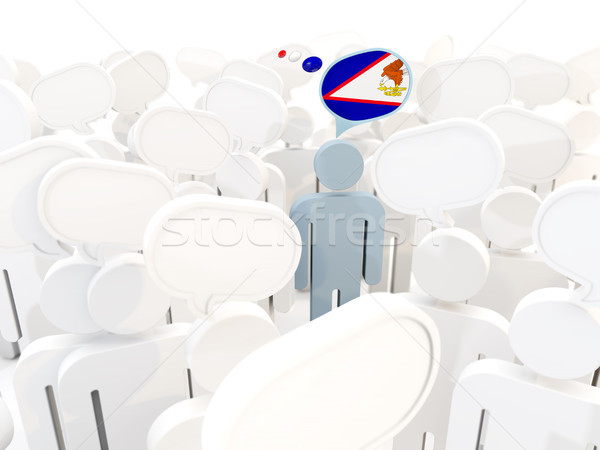 Foto stock: Homem · bandeira · Samoa · Americana · multidão · ilustração · 3d · assinar