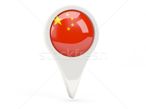 Bandiera icona Cina isolato bianco mappa Foto d'archivio © MikhailMishchenko