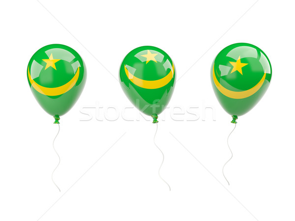 Zdjęcia stock: Powietrza · balony · banderą · Mauretania · odizolowany · biały