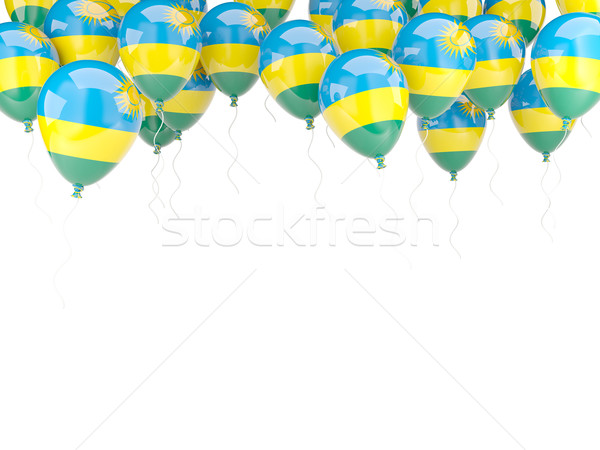 Balon ramki banderą Rwanda odizolowany biały Zdjęcia stock © MikhailMishchenko