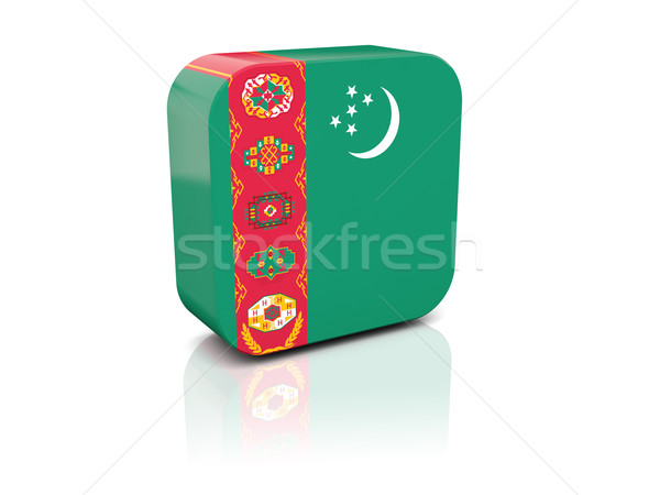 Cuadrados icono bandera Turkmenistán reflexión blanco Foto stock © MikhailMishchenko