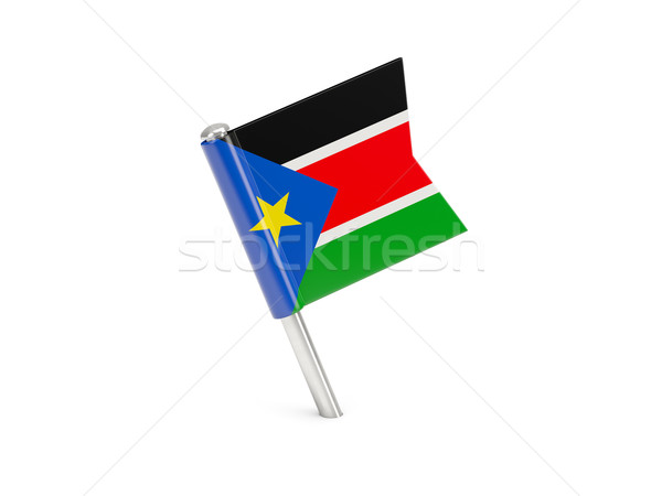 Bandiera pin meridionale Sudan isolato bianco Foto d'archivio © MikhailMishchenko