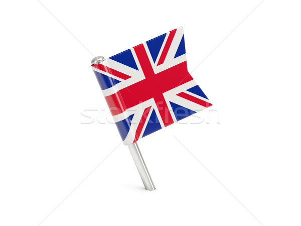 Bandiera pin Regno Unito isolato bianco Foto d'archivio © MikhailMishchenko