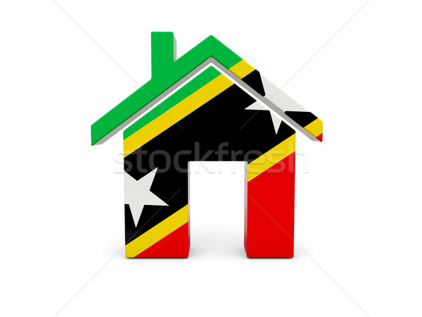 Home with flag of saint kitts and nevis Stock photo © MikhailMishchenko
