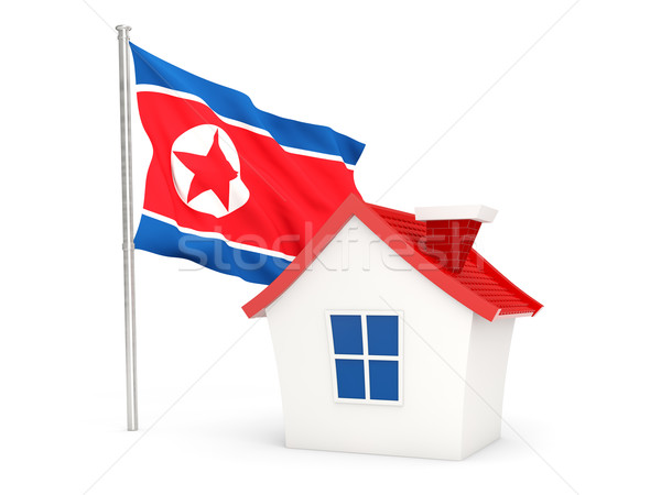 House with flag of korea north Stock photo © MikhailMishchenko