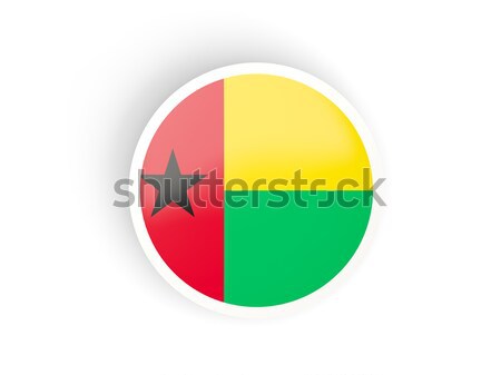 Stock fotó: Matrica · zászló · Guinea · izolált · fehér · utazás