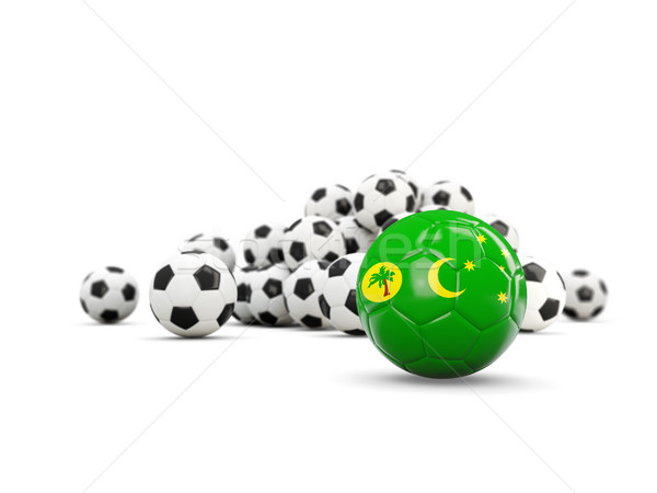 Football with flag of cocos islands isolated on white Stock photo © MikhailMishchenko