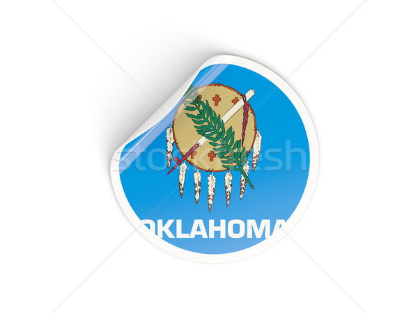 Flag of oklahoma, US state round sticker Stock photo © MikhailMishchenko