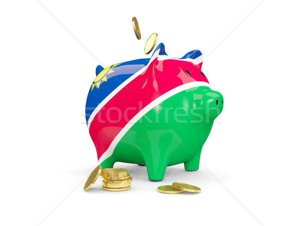 Grasso salvadanaio Namibia soldi isolato bianco Foto d'archivio © MikhailMishchenko