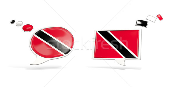 Two chat icons with flag of trinidad and tobago Stock photo © MikhailMishchenko
