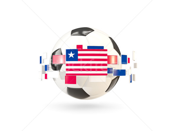 Soccer ball with line of flags. Flag of liberia Stock photo © MikhailMishchenko