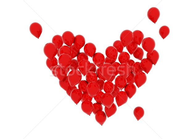 Heart from red air balloons Stock photo © MikhailMishchenko