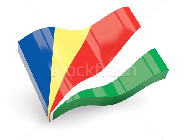 3D vlag Seychellen geïsoleerd witte reizen Stockfoto © MikhailMishchenko