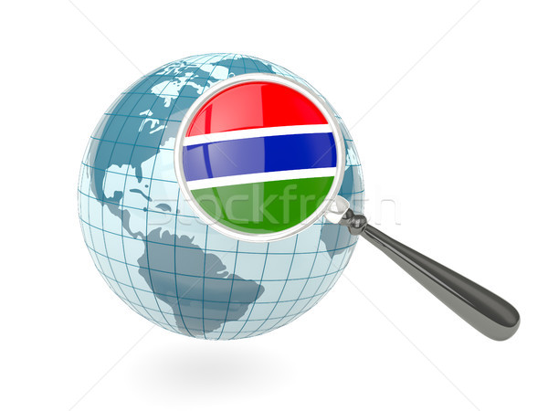 Vlag Gambia Blauw wereldbol geïsoleerd Stockfoto © MikhailMishchenko