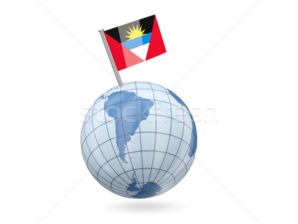 Globe with flag of antigua and barbuda Stock photo © MikhailMishchenko