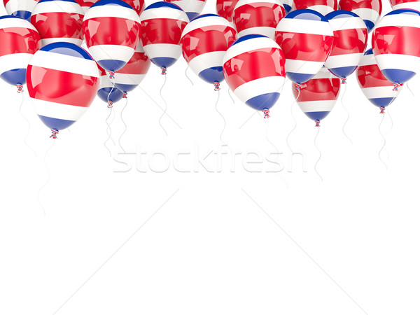Balão quadro bandeira Costa Rica isolado branco Foto stock © MikhailMishchenko