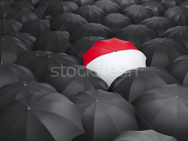 Parasol banderą Indonezja czarny parasole deszcz Zdjęcia stock © MikhailMishchenko