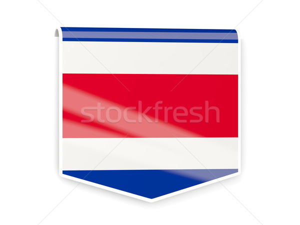 Bandeira etiqueta Costa Rica isolado branco assinar Foto stock © MikhailMishchenko