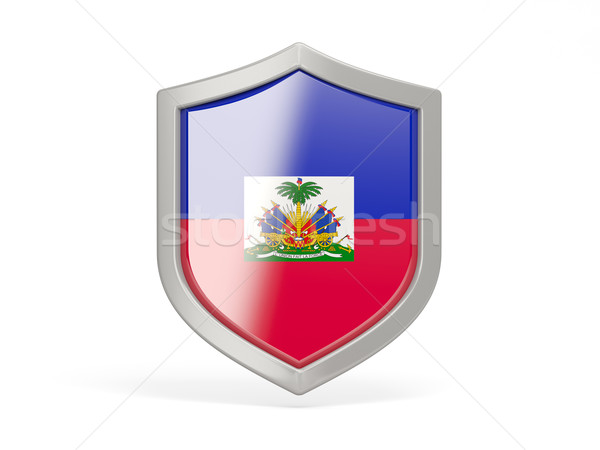 Scudo icona bandiera Haiti isolato bianco Foto d'archivio © MikhailMishchenko
