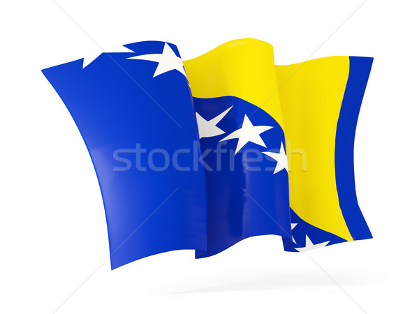 Flagge Bosnien-Herzegowina 3D-Darstellung isoliert weiß Stock foto © MikhailMishchenko