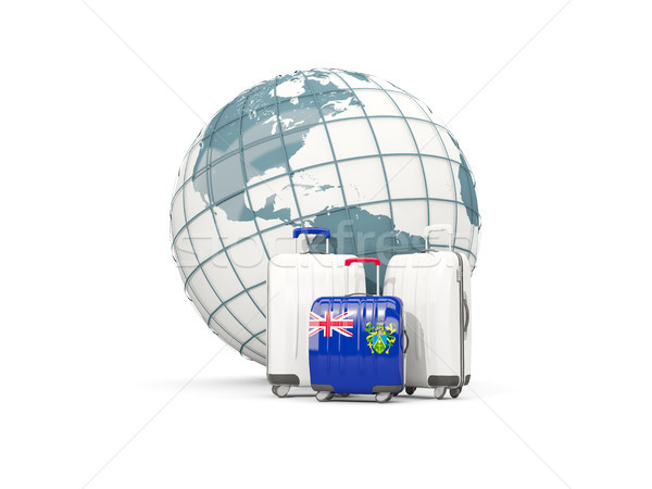 Stockfoto: Bagage · vlag · eilanden · drie · zakken · wereldbol