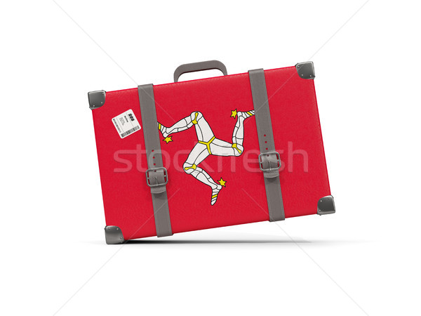 Luggage with flag of isle of man. Suitcase isolated on white Stock photo © MikhailMishchenko