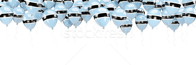 Balões quadro bandeira Botswana isolado branco Foto stock © MikhailMishchenko
