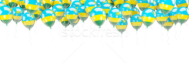 Balony ramki banderą Rwanda odizolowany biały Zdjęcia stock © MikhailMishchenko