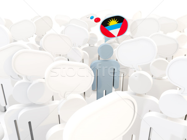 Man with flag of antigua and barbuda in a crowd Stock photo © MikhailMishchenko