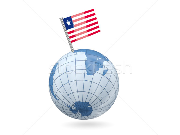 Globe with flag of liberia Stock photo © MikhailMishchenko