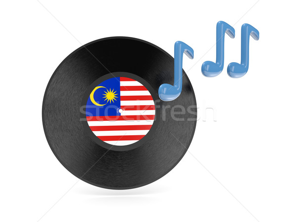 Vinyl schijf vlag Maleisië geïsoleerd witte Stockfoto © MikhailMishchenko