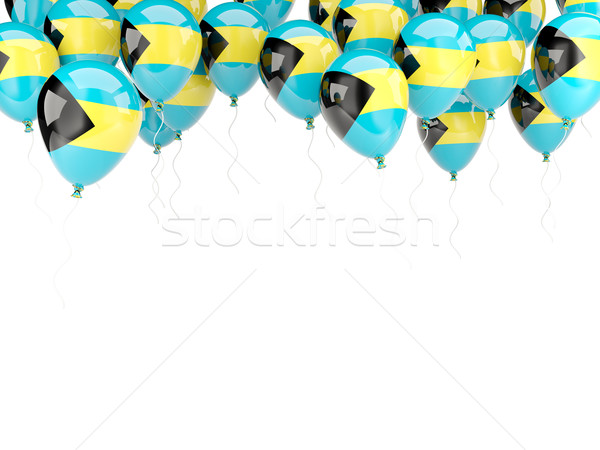 Foto stock: Balão · quadro · bandeira · Bahamas · isolado · branco