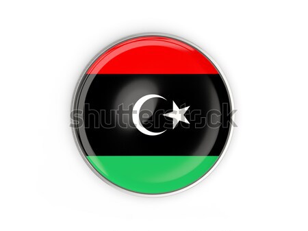 Pulsante bandiera Libia metal frame viaggio Foto d'archivio © MikhailMishchenko