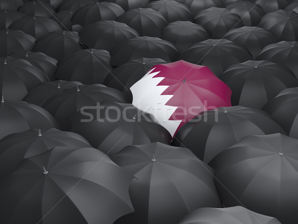 Parapluie pavillon Qatar noir parapluies pays [[stock_photo]] © MikhailMishchenko