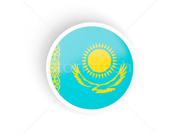 Round sticker with flag of kazakhstan Stock photo © MikhailMishchenko