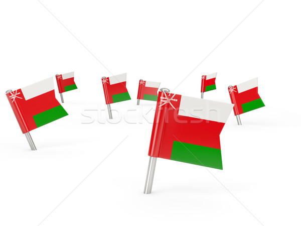 Square pins with flag of oman Stock photo © MikhailMishchenko