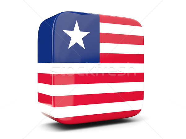 Square icon with flag of liberia square. 3D illustration Stock photo © MikhailMishchenko