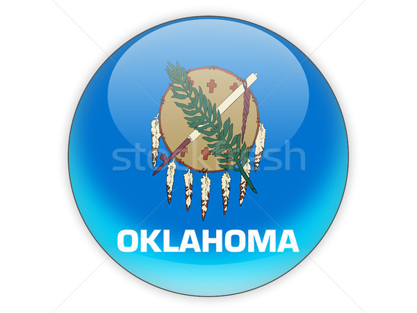 Flag of oklahoma, US state icon Stock photo © MikhailMishchenko