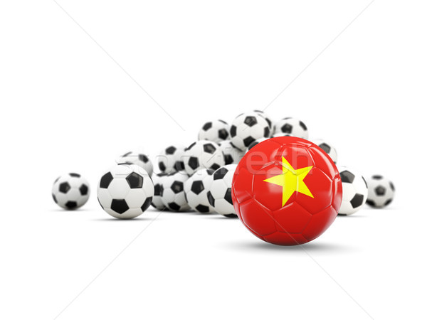 Piłka nożna banderą odizolowany biały 3d ilustracji Zdjęcia stock © MikhailMishchenko