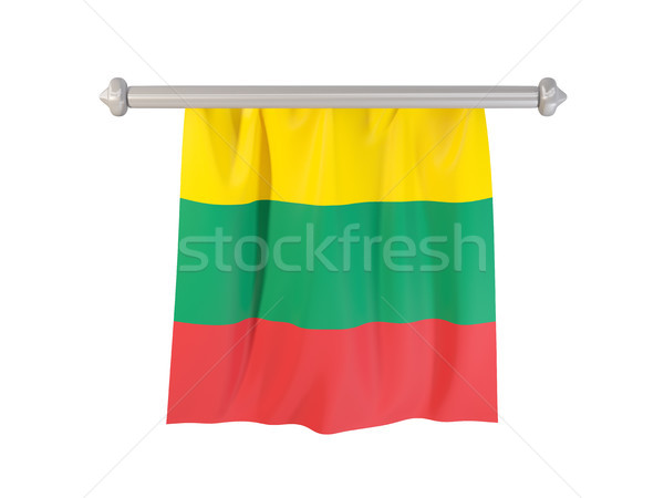 флаг Литва изолированный белый 3d иллюстрации Label Сток-фото © MikhailMishchenko