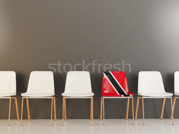 [[stock_photo]]: Président · pavillon · rangée · blanche · chaises · 3d · illustration