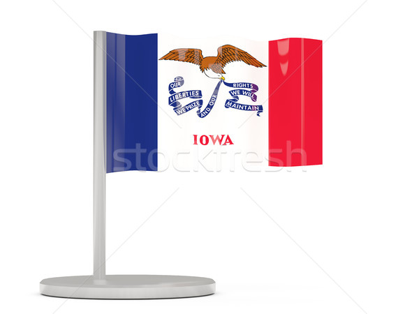 Flag pin with flag of iowa. United states local flags Stock photo © MikhailMishchenko